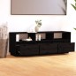 vidaXL Mueble de TV de madera maciza de pino negro 140x37x50 cm