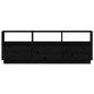 vidaXL Mueble de TV de madera maciza de pino negro 140x37x50 cm