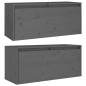 vidaXL Armario de pared 2 uds madera maciza de pino gris 80x30x35 cm vidaXL Armario de pared 2 uds madera maciza de pino gris 80x30x35 cm