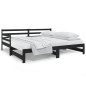 vidaXL Sofá cama extraíble madera maciza de pino negro 2x(80x200) cm vidaXL Sofá cama extraíble madera maciza de pino negro 2x(80x200) cm