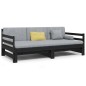 vidaXL Sofá cama extraíble madera maciza de pino negro 2x(80x200) cm vidaXL Sofá cama extraíble madera maciza de pino negro 2x(80x200) cm
