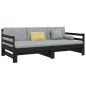 vidaXL Sofá cama extraíble madera maciza de pino negro 2x(80x200) cm vidaXL Sofá cama extraíble madera maciza de pino negro 2x(80x200) cm