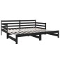 vidaXL Sofá cama extraíble madera maciza de pino negro 2x(80x200) cm vidaXL Sofá cama extraíble madera maciza de pino negro 2x(80x200) cm