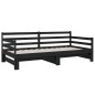 vidaXL Sofá cama extraíble madera maciza de pino negro 2x(80x200) cm vidaXL Sofá cama extraíble madera maciza de pino negro 2x(80x200) cm