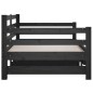 vidaXL Sofá cama extraíble madera maciza de pino negro 2x(80x200) cm vidaXL Sofá cama extraíble madera maciza de pino negro 2x(80x200) cm