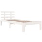 vidaXL Estructura de cama individual madera maciza blanca 75x190 cm