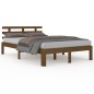 vidaXL Estructura de cama madera maciza marrón miel 140x200 cm vidaXL Estructura de cama madera maciza marrón miel 140x200 cm