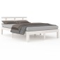 vidaXL Estructura de cama madera maciza blanco tamaño king 150x200 cm