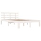 vidaXL Estructura de cama madera maciza blanco tamaño king 150x200 cm