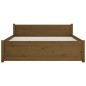 vidaXL Estructura de cama doble madera maciza marrón miel 120x190 cm vidaXL Estructura de cama doble madera maciza marrón miel 120x190 cm