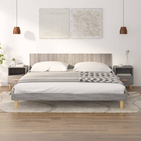 vidaXL Mesitas de noche 2 unidades color gris Sonoma 40x35x47 cm