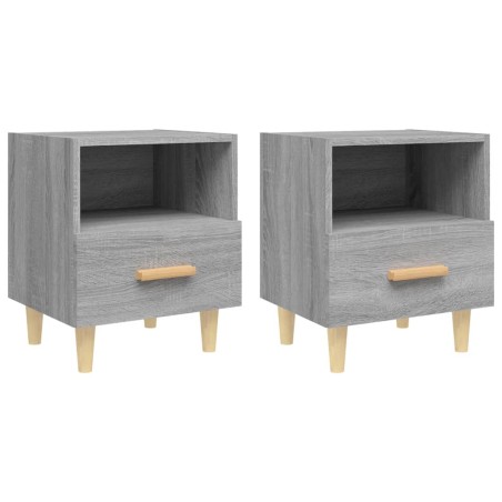 vidaXL Mesitas de noche 2 unidades color gris Sonoma 40x35x47 cm