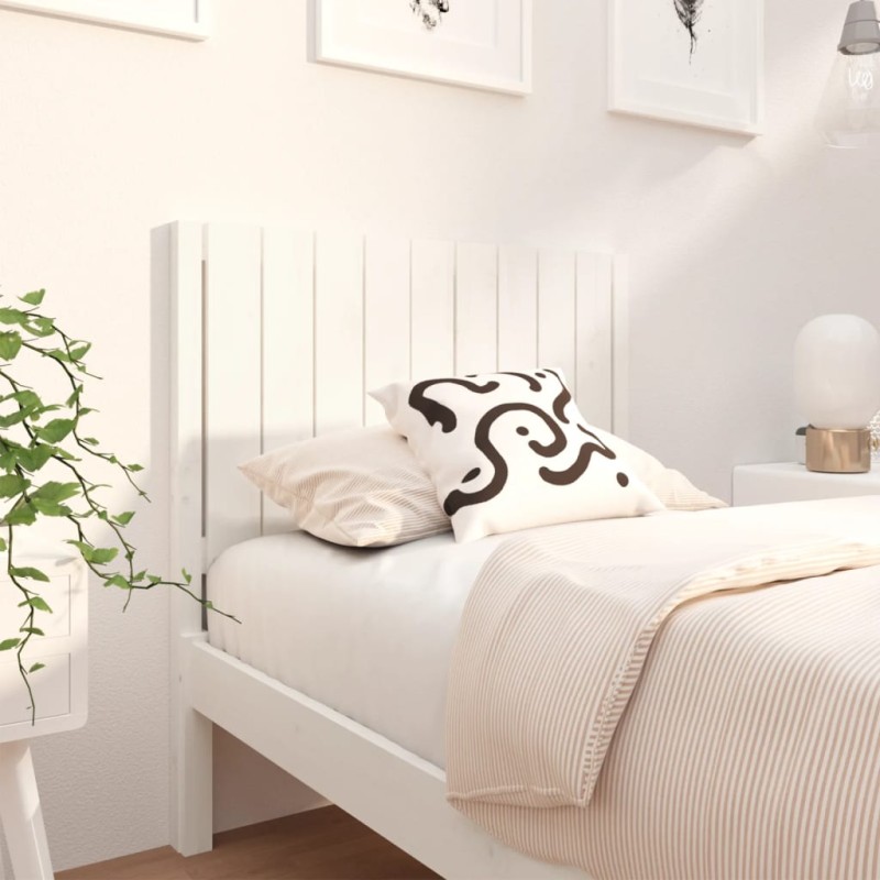 vidaXL Cabecero de cama madera maciza de pino blanco 95,5x4x100 cm vidaXL Cabecero de cama madera maciza de pino blanco 95,5x4x100 cm