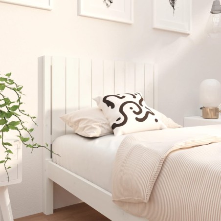 vidaXL Cabecero de cama madera maciza de pino blanco 95,5x4x100 cm