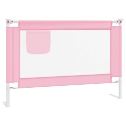 vidaXL Barandilla de seguridad cama de niño rosa tela 100x25 cm