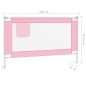 vidaXL Barandilla de seguridad cama de niño rosa tela 120x25 cm vidaXL Barandilla de seguridad cama de niño rosa tela 120x25 cm