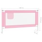 vidaXL Barandilla de seguridad cama de niño rosa tela 150x25 cm
