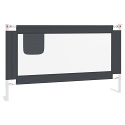 vidaXL Barandilla de seguridad cama de niño gris oscuro tela 140x25 cm