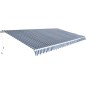 vidaXL Toldo plegable de operación manual 600 cm azul y blanco vidaXL Toldo plegable de operación manual 600 cm azul y blanco