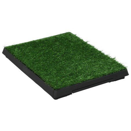 vidaXL Inodoro mascotas con bandeja césped artificial verde 63x50x7 cm