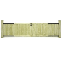 vidaXL Puertas de valla madera de pino impregnada 300x75 cm 2 uds