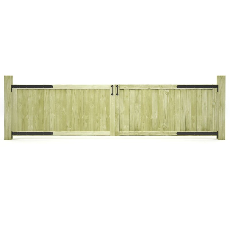 vidaXL Puertas de valla madera de pino impregnada 300x75 cm 2 uds vidaXL Puertas de valla madera de pino impregnada 300x75 cm 2 uds