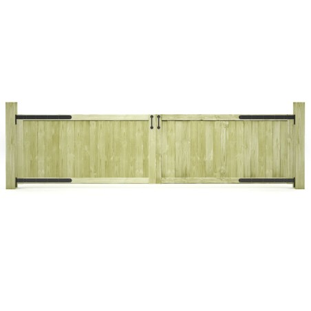 vidaXL Puertas de valla madera de pino impregnada 300x75 cm 2 uds