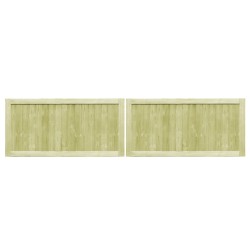 vidaXL Puertas de valla madera de pino impregnada 300x75 cm 2 uds