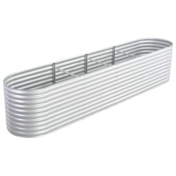 vidaXL Arriate de acero galvanizado plateado 400x80x81 cm