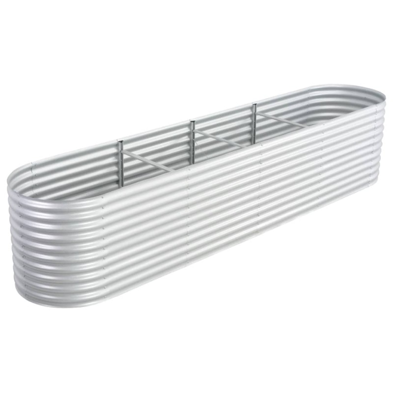 vidaXL Arriate de acero galvanizado plateado 400x80x81 cm vidaXL Arriate de acero galvanizado plateado 400x80x81 cm