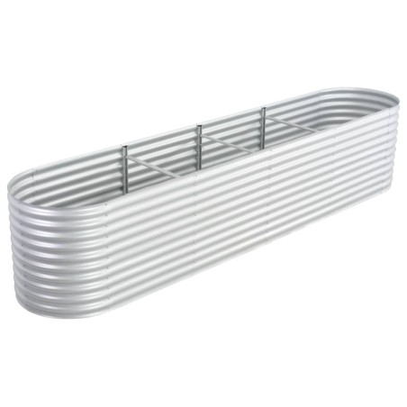 vidaXL Arriate de acero galvanizado plateado 400x80x81 cm