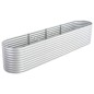 vidaXL Arriate de acero galvanizado plateado 400x80x81 cm vidaXL Arriate de acero galvanizado plateado 400x80x81 cm