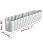 vidaXL Arriate de acero galvanizado plateado 400x80x81 cm vidaXL Arriate de acero galvanizado plateado 400x80x81 cm