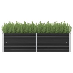 vidaXL Arriate de acero galvanizado gris antracita 160x40x45 cm