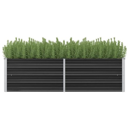 vidaXL Arriate de acero galvanizado gris antracita 160x40x45 cm