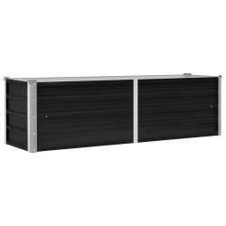 vidaXL Arriate de acero galvanizado gris antracita 160x40x45 cm
