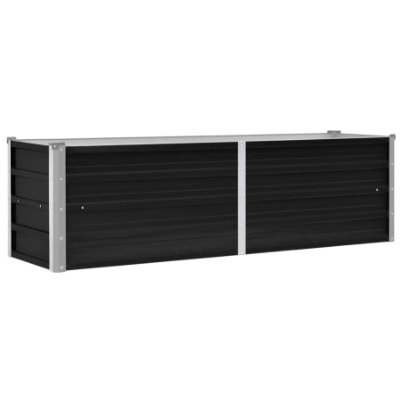 vidaXL Arriate de acero galvanizado gris antracita 160x40x45 cm
