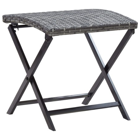 vidaXL Taburete plegable de ratán sintético gris
