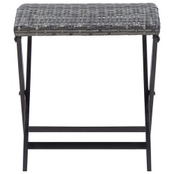 vidaXL Taburete plegable de ratán sintético gris