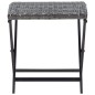 vidaXL Taburete plegable de ratán sintético gris vidaXL Taburete plegable de ratán sintético gris