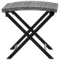 vidaXL Taburete plegable de ratán sintético gris vidaXL Taburete plegable de ratán sintético gris
