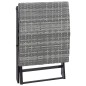 vidaXL Taburete plegable de ratán sintético gris vidaXL Taburete plegable de ratán sintético gris