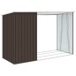 vidaXL Cobertizo de jardín leña marrón acero galvanizado 245x98x159cm vidaXL Cobertizo de jardín leña marrón acero galvanizado 245x98x159cm