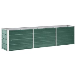 vidaXL Arriate de jardín de acero galvanizado verde 240x40x45 cm