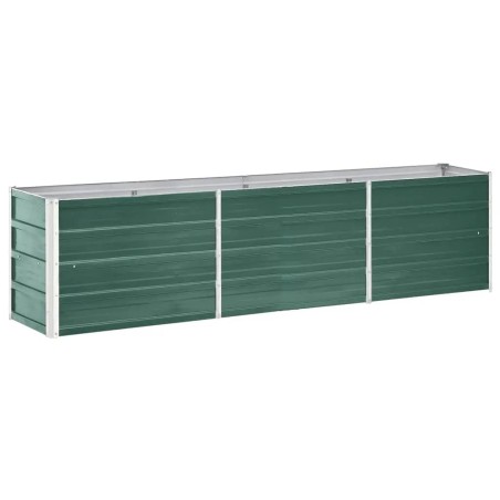 vidaXL Arriate de jardín de acero galvanizado verde 240x40x45 cm