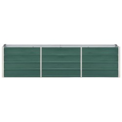vidaXL Arriate de jardín de acero galvanizado verde 240x40x45 cm
