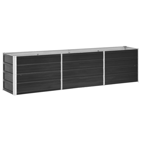 vidaXL Arriate de acero galvanizado gris antracita 240x40x45 cm