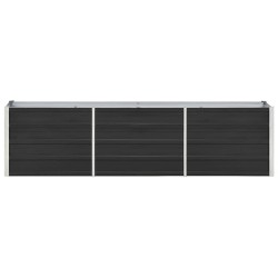 vidaXL Arriate de acero galvanizado gris antracita 240x40x45 cm