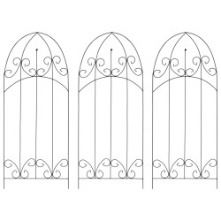 vidaXL Soporte para plantas trepadoras 3 uds hierro negro 40x100 cm 