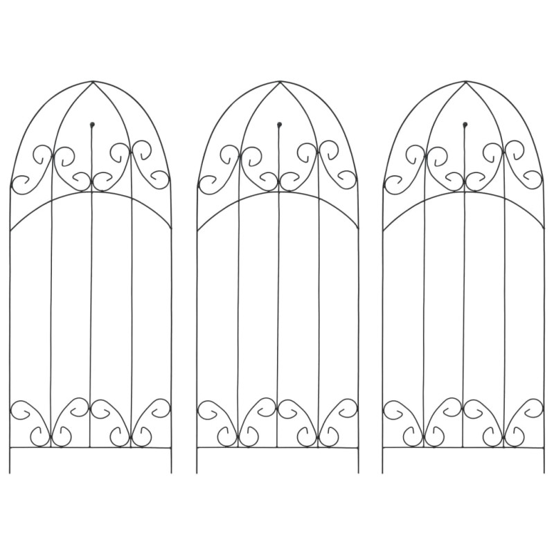 vidaXL Soporte para plantas trepadoras 3 uds hierro negro 40x100 cm vidaXL Soporte para plantas trepadoras 3 uds hierro negro 40x100 cm